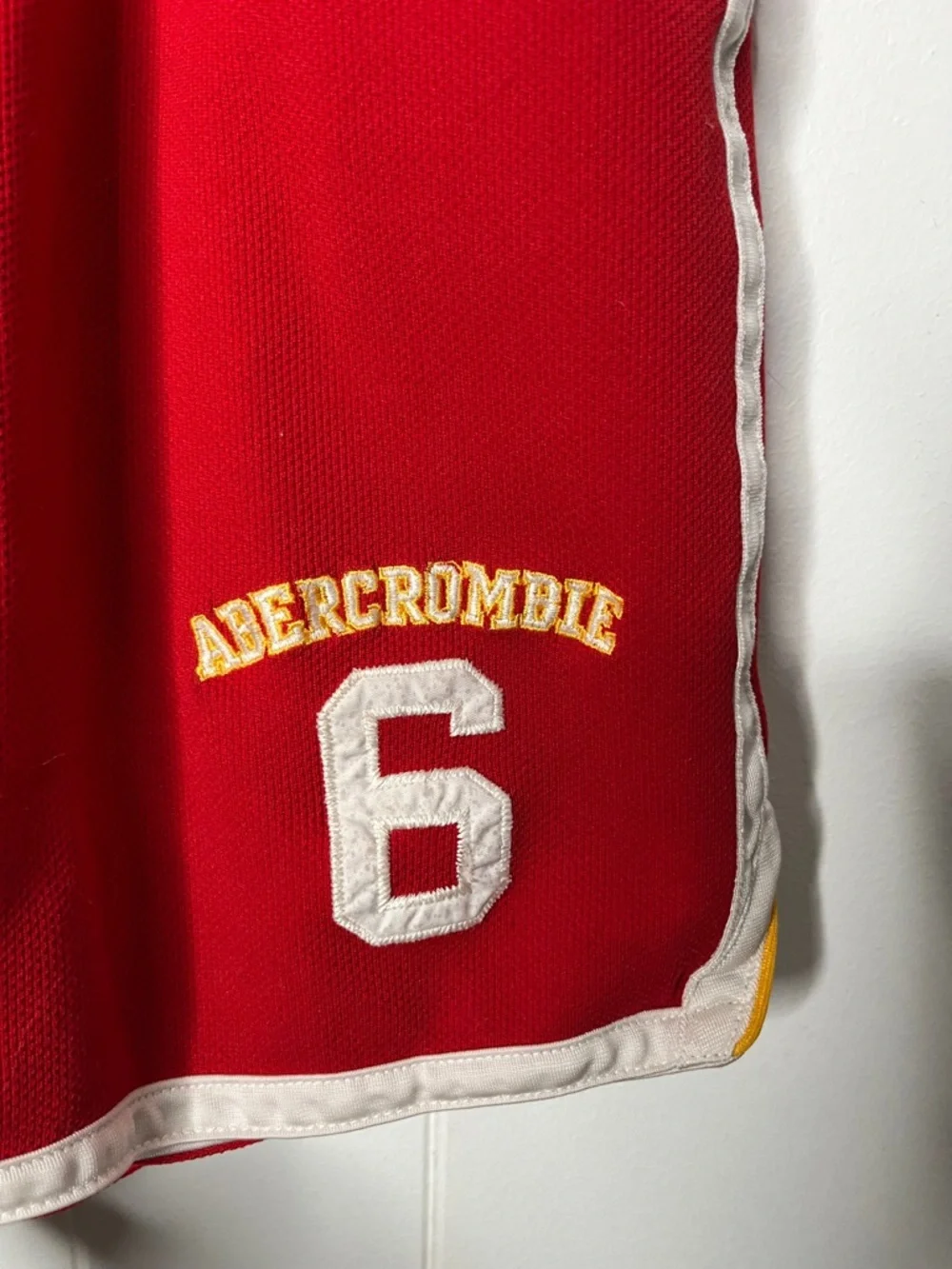 Vintage Y2K Abercrombie Red Drawstring Basketball Shorts Reversible Spellout XL
